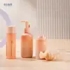 Botellas de set cosmético, botellas dispensadoras de loción, botellas de sérum, botellas con bomba dosificadora de limpieza de 100 ml, botellas de crema de boca ancha degradadas