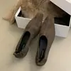 Zapatos Planos Elegantes Retro Estilo Francés para Mujer 2025 Nueva Moda Versátil Sencillo Otoño e Invierno Ante Slip-On Casual