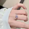Anillo de Granate Natural con Rodeado Completo de Diamantes y Piedras Preciosas de Girasol, Anillo Abierto de Cristal Natural Estilo Corte Vintage de Nicho