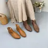 Botas Femininas Vintage Tecidas à Mão 2024 Couro Bovino Camada Superior Bico Fino Botas de Cano Curto de Couro Genuíno para Mulheres