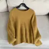 2025 Lana ~ Camiseta Básica de Cuello Redondo Cepillada Tejido Elegante Ropa de Punto para Mujer Venta al por Mayor H06Cs048