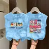 Chal para Niños Camiseta de Algodón Puro Tie-Dye Verano Sin Mangas Ropa Exterior 2026 Nuevo Estilo Camiseta para Niños Niños Top Elegante Moderno