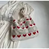 Bolsa Tote Calada de Gran Capacidad para Mujer, Bolsa de Compras, Bolsa Tejida, Nueva Bolsa con Forma de Corazón, Bolsa de Playa, Bolso de Mujer 2024 Ins