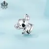 Aifula Cuentas de Koala Lindas y Divertidas Hechas de Cobre, Cuentas de Moda con Temática de Mascotas para DIY, Accesorios de Cuentas Sueltas, Joyería al por Mayor