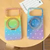 Funda de teléfono de color degradado con estrella pequeña dorada adecuada para Apple 18 Pro Max con soporte magnético, 16/17 para mujer, 15 Pro