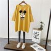 Roupas para grávidas verão novo camiseta de manga curta feminina algodão solta moda estampada com letras top para grávidas comprimento médio