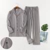 Pijama Nuevo para Hombre Primavera y Otoño 100% Algodón Manga Larga Cuadros Otoño e Invierno Talla Grande Algodón Traje para Casa