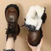 Botas de nieve impermeables con plataforma, forradas de pelo, con cordones, botas estilo Martin para mujer, colección de invierno 2026, con forro adicional de felpa y suelas engrosadas para calidez y protección contra el frío.