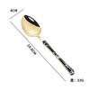 Amazon Transfronterizo Acero Inoxidable Imitación Mango de Madera Cuchillo Pequeño de Cintura de Hombre, Tenedor y Cuchara Juego de Vajilla Occidental de Cuatro Piezas para Boda