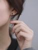 Pendientes Negros de Estilo Coreano Ins de Moda para Mujer Pendientes de Plata Chapada S925 Pequeños y Exquisitos Simples para Dormir Sin Accesorios de Pendientes