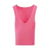 Chal de Punto Acanalado sin Mangas con Cuello en V Estilo Europeo y Americano para Mujer Primavera 373