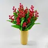 Atacado Fruta Artificial de 5 Cabeças Cacho de Frutas de Natal Espuma de PVC Fruta da Fortuna Fruta Auspiciosa Flor Artificial Decoração Adereços