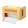 Caja de Madera para Almacenamiento de Bolsas de Basura de Cocina Dispensador de Bolsas de Basura para Balcón Soporte para Rollos Debajo del Fregadero Almacenamiento de Bolsas de Basura de Bambú Madera