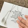 Collar Ajustable Plateado Coreano Forma de Gota de Agua para Niñas 2025 Nuevo Nicho Cadena de Suéter de Gama Alta Accesorios de Moda Versátiles