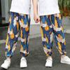 En stock, 24 nuevos pantalones cortos de verano para niños, pantalones de algodón y seda para niños medianos y pequeños, pantalones a prueba de mosquitos, pantalones de aire acondicionado para bebés.