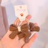 Fofo estilo perfumado bolinhas laço urso infantil presilha de cabelo outono inverno franja clipe lateral atacado