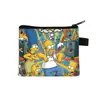 Cartera de monedas de dibujos animados Los Simpsons, bolsa de monedas con cremallera de poliéster, bolsa pequeña para guardar auriculares y llaves de estudiante al por mayor