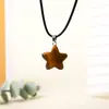 Joyería DIY de Cristal Natural Colgante Estrella de Cinco Puntas de 20 mm Colgante de Ágata Accesorios para Collar de Estrella Venta Caliente Transfronteriza