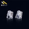 Em estoque RJ11 RJ9 três garfos de rede banhada a ouro Crystal Head 4P2C full plug linha telefônica Crystal Head fabricante