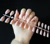 Uñas postizas europeas y americanas de punta larga con forma de águila, tira de uñas con capa de sellado UV, aceite brillante, color sólido, pieza de uña ultrafina, uña postiza