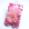Novo Elástico de Cabelo Infantil Conjunto de Três Peças Faixa de Cabeça Macia de Nylon para Bebê Conjunto de Três Peças Acessório de Cabelo com Flor de Gaze para Bebê Menina Transfronteiriço