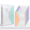 Pasta de Folhas Soltas, Bolsa para Armazenamento de Provas, Pasta para Documentos A4, Organizador Transparente para Classificação, Bolsa para Arquivo com 11 Furos e Velcro