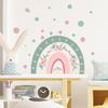 LD64135 desenho animado verde rosa flor arco-íris decoração de sala de estar reforma de quarto atmosfera acolhedora adesivos de parede autoadesivos