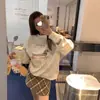 Sudadera Redonda Perezosa de Nuevo Estilo 2025 para Mujer en Otoño e Invierno, Holgada Estilo Bf de Longitud Media Casual Versátil Top de Terciopelo