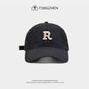 Boné de Baseball Letra R Estilo Japonês Feminino Versátil Visual Slim Rosto Pequeno Versão Coreana Boné Masculino Esportivo Protetor Solar Chapéu de Sol