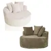Silla Sofá Redonda en Forma de Nube para Exportación Transfronteriza Sofá Individual Comprimido al Vacío Sofá de Pana para Sala de Estar No Requiere Ensamblaje