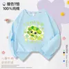 Camiseta de Manga Larga para Niña, Estilo Dibujo Animado Lindo y Adorable, Cuello Redondo, Algodón Puro, Estampada, Corte Holgado, Camiseta Básica para Primavera y Otoño Infantil