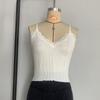 Sling de Ombro Fino de Verão de Alta Qualidade Transfronteiriço Moda Renda Interna Slim Fit Colete Feminino Camisa Básica de Tricô