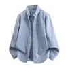 Camisa de trabalho transfronteiriça estilo retro americano para homens, manga longa, modelagem solta, tamanho grande, estilo japonês, verão, jeans azul claro, top moderno
