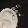 "Gota de Gelo Azul" Exquisiteiro Brilhante Azul Gelo Diamante Gota d'Água Unhas de Osso da Orelha Brincos de Temperamento Suave de Luxo Leve para Mulheres
