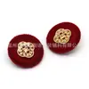 Botões Pequenos Redondos Estilo Veludo 18/23mm, Botões de Combinação de Metal e Resina, Botões para Terno Estilo Chinês Atacado