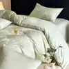Juego de ropa de cama jacquard de lujo de cuatro piezas, funda de edredón simple y elegante, juego de tres piezas de sábana para cama individual/doble de dormitorio, sábana bajera