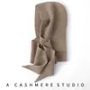 Gorro de punto de cachemira, punto de canalé doble, estilo grueso, novedad para mujer, accesorio, bufanda y gorro integrados, protección para el cuello, protección para los oídos, cálido