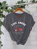 Camiseta de algodón puro de verano europeo y americano, manga corta, cuello redondo, comercio exterior transfronterizo, camiseta estampada con patrón americano, fábrica de comercio exterior femenina