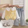 Conjunto de Ropa de Otoño para Niñas 2026 Nuevo Estilo Primavera y Otoño para Niños Chaleco Suéter Elegante Conjunto de Tres Piezas Ropa Casual para Bebés