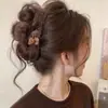 Pinza para el Cabello de Felpa Color Café Melard para Mujer, Otoño e Invierno, Pinza de Tiburón para la Parte Posterior de la Cabeza, Accesorio de Cabello de Alta Gama para Coletas Bajas