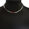 Collar Colorido de Cristal Cadena para Clavícula Vino Multicolor Diseño de Nicho Fresco Elegante Moda Tendencia Ins Simple Fabricante