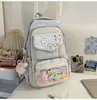 Mochila transparente de ombro duplo estilo japonês, novo design xadrez fresco, alto apelo estético, mochila escolar para meninas do ensino fundamental