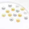Anillo de Diamante Cóncavo Chapado en Oro Real de 18 Quilates que Conserva el Color Cuentas Espaciadoras en Forma de Moneda para Accesorios de Pulsera y Collar DIY D93