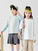 Camiseta deportiva de manga larga de secado rápido para niños, ropa deportiva de bádminton para estudiantes jóvenes, ropa con protección solar para niños mayores y niñas pequeñas, verano