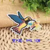 Patch de Tecido Bordado de Flor e Pássaro Patch Aplique Bordado Sólido Acessórios para Vestuário Adesivo Termofusível Costura com Ferro Aplique de Tecido Etiqueta para Passar