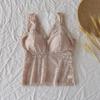 Yongshengyi Primavera y Verano Nuevo Chaleco de Encaje Completo con Cuello en V de Longitud Media Espalda Hermosa Pecho Envuelto Prenda Exterior Base Versátil de Encaje para Mujer