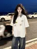 Camiseta de Algodón 100% Puro Estilo Americano de Nicho Falsa de Dos Piezas Polo a Cuadros de Manga Corta para Hombres y Mujeres, Tops Sueltos de Verano para Parejas
