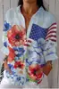 Camisa Feminina Europeia e Americana Moda Manga Três Quartos Impressão Digital 3D Venda Quente Fornecedor de Fábrica Moda Casual Multicor