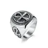 Anillo de Acero Inoxidable con Cruz Ankh Egipcia Antigua para Hombre, Personalizado, Retro Literario, Símbolo de Vida, Anillo de Acero Inoxidable