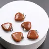 Venta Caliente Transfronteriza Colgante de Amatista Ágata Collar de Corazón de Melocotón Piedra Natural Colgante con Forma de Corazón de 20 mm Accesorios para Llavero